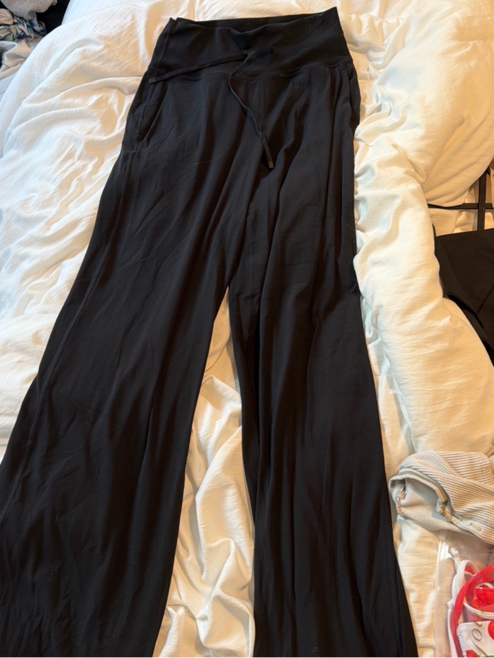 lululemon athletica Black Wide-Leg Drawstring Waist Pants